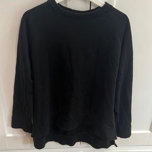 ALLSAINTS black oversized sweatshirt with sweater trim